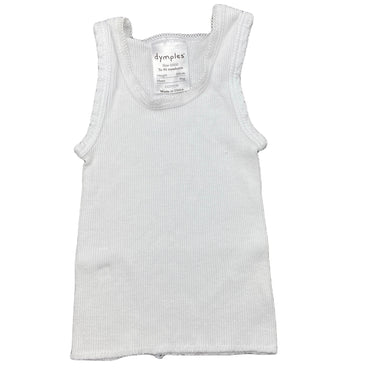 unisex Dymples, white ribbed cotton singlet top, GUC, size 0000,  