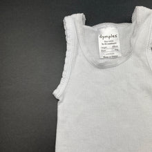 Load image into Gallery viewer, unisex Dymples, white ribbed cotton singlet top, GUC, size 0000,  