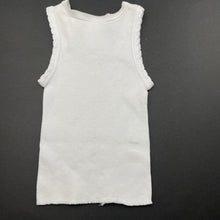 Load image into Gallery viewer, unisex Dymples, white ribbed cotton singlet top, GUC, size 0000,  