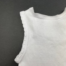 Load image into Gallery viewer, unisex Dymples, white ribbed cotton singlet top, GUC, size 0000,  