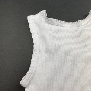 unisex Dymples, white ribbed cotton singlet top, GUC, size 0000,  