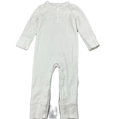 Girls Baby Berry, white pointelle cotton romper, GUC, size 0,  