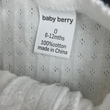Load image into Gallery viewer, Girls Baby Berry, white pointelle cotton romper, GUC, size 0,  