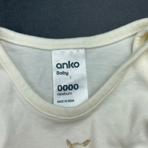 Girls Anko, soft feel cotton bodysuit / romper, EUC, size 0000,  