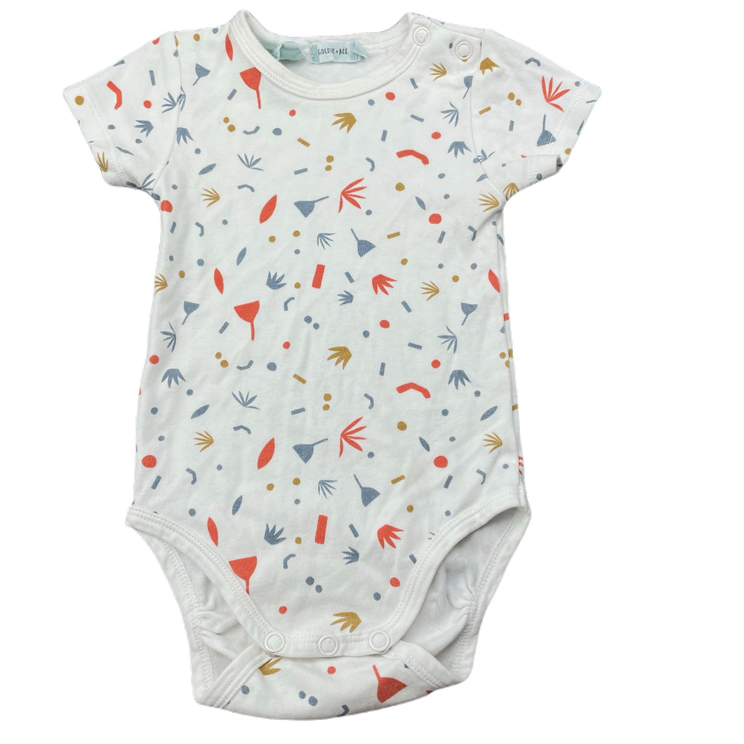 unisex GOLDIE + ACE, cotton bodysuit / romper, light marks, FUC, size 00,  