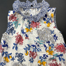 Load image into Gallery viewer, Girls M&amp;S, lined floral cotton romper / jumpsuit, GUC, size 2,  