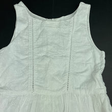 Load image into Gallery viewer, Girls Pumpkin Patch, lined embroidered cotton summer dress, GUC, size 7, L: 63cm at front