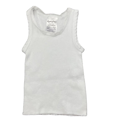 unisex Dymples, white ribbed cotton singlet top, GUC, size 0000,  