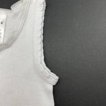 Load image into Gallery viewer, unisex Dymples, white ribbed cotton singlet top, GUC, size 0000,  