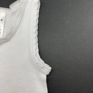unisex Dymples, white ribbed cotton singlet top, GUC, size 0000,  