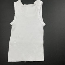 Load image into Gallery viewer, unisex Dymples, white ribbed cotton singlet top, GUC, size 0000,  