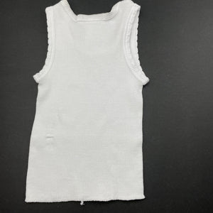 unisex Dymples, white ribbed cotton singlet top, GUC, size 0000,  