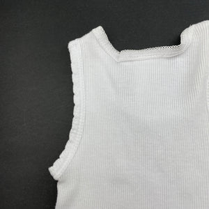 unisex Dymples, white ribbed cotton singlet top, GUC, size 0000,  