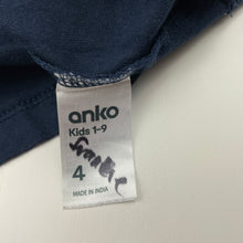 Load image into Gallery viewer, Girls Anko, navy cotton t-shirt / top, EUC, size 4,  