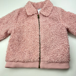 Girls Anko, lined pink bouclet jacket / coat, GUC, size 3,  