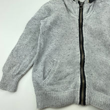 Load image into Gallery viewer, Boys Zara, grey knitted cotton zip hoodie sweater, FUC, size 3-4,  