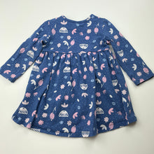 Load image into Gallery viewer, Girls Target, stretchy floral long sleeve dress, GUC, size 0, L: 34cm