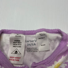 Load image into Gallery viewer, Girls Carters, floral cotton zip coverall / romper, FUC, size 2,  