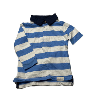 Boys Dymples, striped cotton long sleeve polo top, GUC, size 1,  