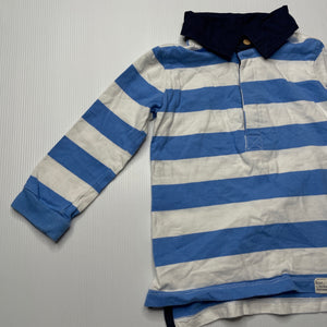Boys Dymples, striped cotton long sleeve polo top, GUC, size 1,  