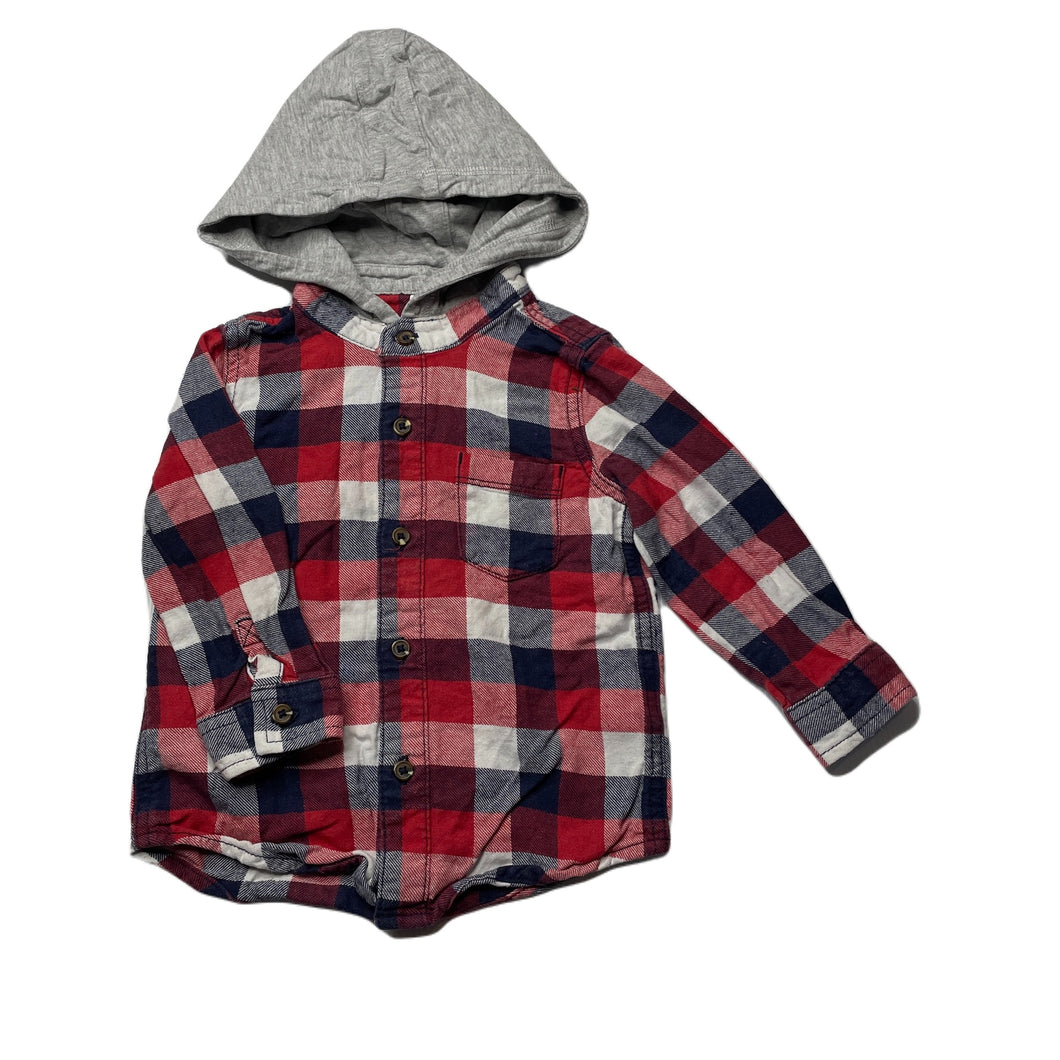 Boys Dymples, checked cotton hooded shirt, FUC, size 1,  