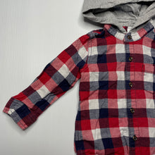 Load image into Gallery viewer, Boys Dymples, checked cotton hooded shirt, FUC, size 1,  