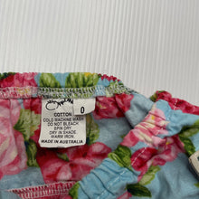 Load image into Gallery viewer, Girls Apple House, colourful floral cotton skirt, elasticated, L: 19.5cm, EUC, size 0,  