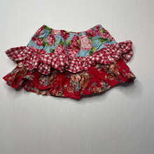 Load image into Gallery viewer, Girls Apple House, colourful floral cotton skirt, elasticated, L: 19.5cm, EUC, size 0,  