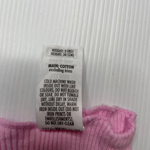 Girls Bonds, pink ribbed cotton singlet top, GUC, size 0000,  