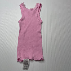 Girls Bonds, pink ribbed cotton singlet top, GUC, size 0000,  