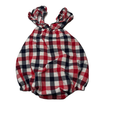 Girls Tommy Bahama, lined checked cotton summer romper, GUC, size 00,  