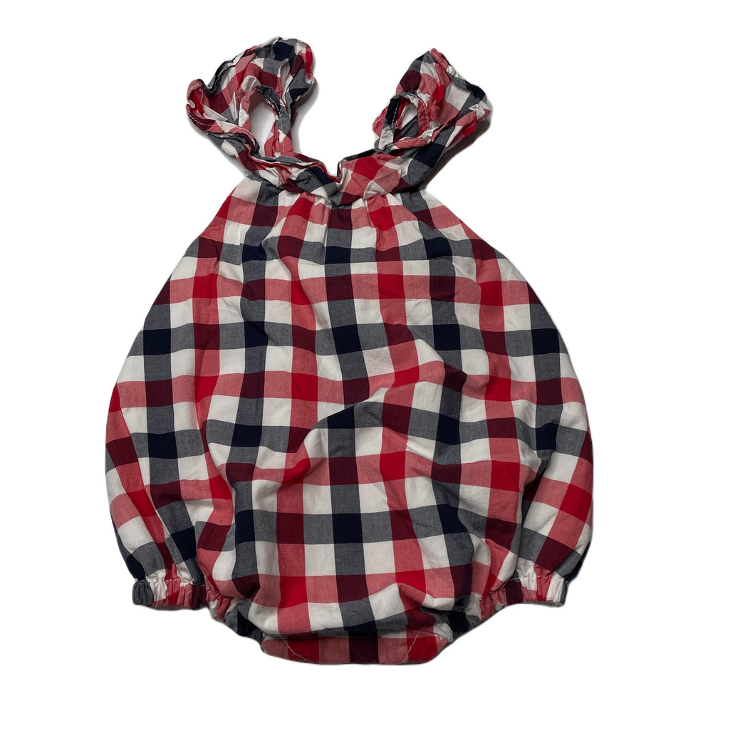 Girls Tommy Bahama, lined checked cotton summer romper, GUC, size 00,  