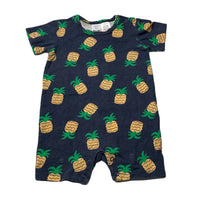 Load image into Gallery viewer, unisex Cotton On, stretchy romper, pineapples, wash fade, FUC, size 0,  