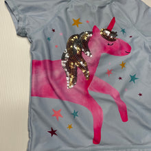 Load image into Gallery viewer, Girls Cotton On, short sleeve rashie / swim top, unicorn, FUC, size 1,  
