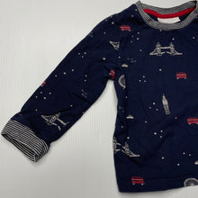 Load image into Gallery viewer, unisex The Little White Co, cotton long sleeve pyjama top, London, GUC, size 1,  