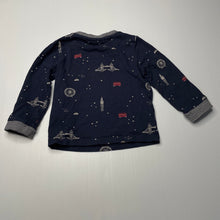 Load image into Gallery viewer, unisex The Little White Co, cotton long sleeve pyjama top, London, GUC, size 1,  