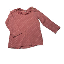 Load image into Gallery viewer, Girls Dymples, pink organic cotton blend long sleeve top, FUC, size 1,  
