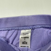 Load image into Gallery viewer, Girls Tiny Little Wonders, purple cotton shorts, elasticated, GUC, size 0,  