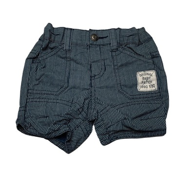 Boys Pumpkin Patch, blue & white cotton shorts, adjustable, EUC, size 000,  