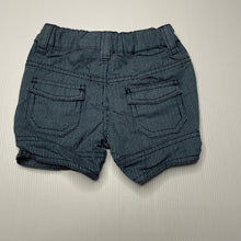 Load image into Gallery viewer, Boys Pumpkin Patch, blue &amp; white cotton shorts, adjustable, EUC, size 000,  