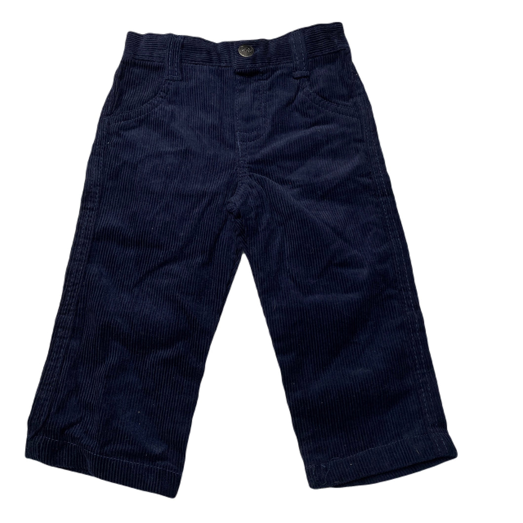 Boys navy, corduory cotton pants, elasticated, Inside leg: 23.5cm, EUC, size 12 months,  