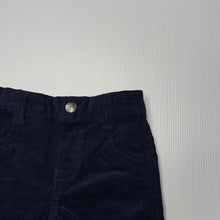 Load image into Gallery viewer, Boys navy, corduory cotton pants, elasticated, Inside leg: 23.5cm, EUC, size 12 months,  