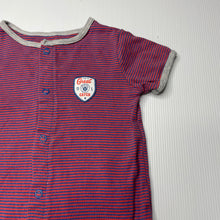 Load image into Gallery viewer, Boys Carters, striped cotton romper, baseball, FUC, size 12 months,  