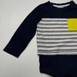 Boys Dymples, navy cotton romper, EUC, size 1,  
