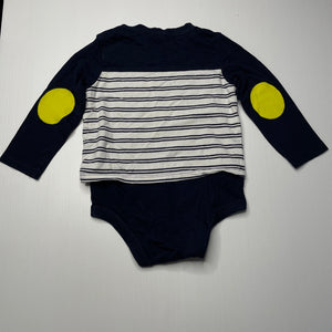 Boys Dymples, navy cotton romper, EUC, size 1,  