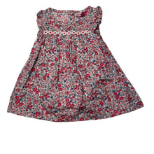 Load image into Gallery viewer, Girls Penelope Mack, lightweight floral cotton romper dress, GUC, size 12 months, L: 37cm