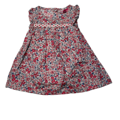 Girls Penelope Mack, lightweight floral cotton romper dress, GUC, size 12 months, L: 37cm