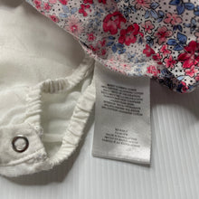 Load image into Gallery viewer, Girls Penelope Mack, lightweight floral cotton romper dress, GUC, size 12 months, L: 37cm