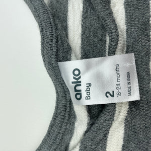 Girls Anko, striped cotton long sleeve top, GUC, size 2,  