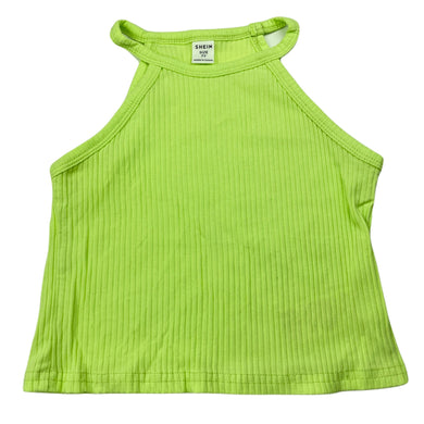Girls SHEIN, line green ribbed summer top, EUC, size 7,  